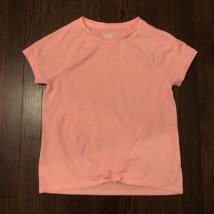 Athleta Girl Peach Tie Front Tee Shirt